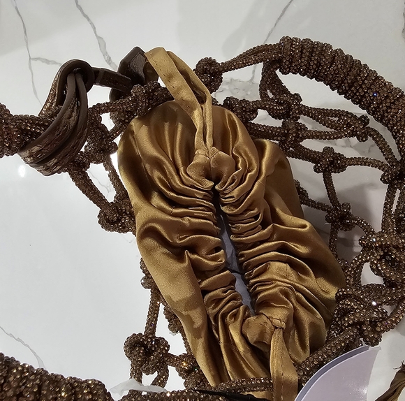 COPY - Kurt Geiger Brown and Gold Shoulder Bag - Picture 3 of 5